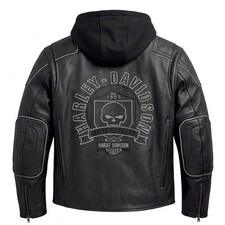 Harley Davidson Women’s Black WILLIE Motorcycle Jacket Genuine Cowhide Leather picture