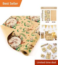 High-Quality Woodland Design Wrapping Paper Roll - 33ft for Baby Gifts & Crafts picture