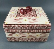 Temptations 3 Quart Old World Red Square Casserole Dish with Bow Lid picture