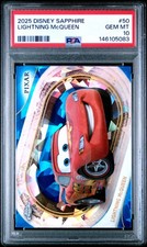 2025 TOPPS CHROME DISNEY SAPPHIRE EDITION #50 LIGHTNING MCQUEEN PSA 10 picture