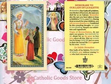 Memorare to Our Lady of La Salette - Laminated Holy Card 294 picture