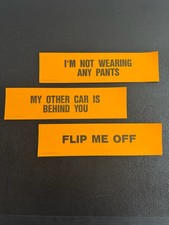 Vintage 1988 Tonco Funny Bumper Stickers Lot (3) Orange Humor Novelty Unused picture