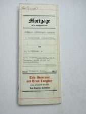 1919 Los Angeles California Mortgage Document Cuculits Tract Antique Ephemera picture