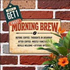 Funny Eeffoc Coffee Word Humor Metal Sign Vintage Kitchen Decor 8x12 picture
