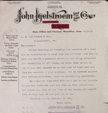 1907 John Igelstroem Co Signs Posters Show Cards Labels Massillion OH Letterhead picture