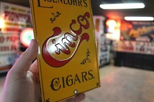 EISENLOHR'S CINCO CIGAR TOBACCO GENERAL STORE DEALER PORCELAIN METAL SIGN GAS  picture