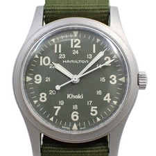 Hamilton Manual Wind Men's Watch Khaki Dial Stainless Steel 32mm Nylon Strap picture
