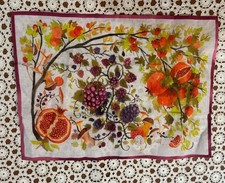 Tessuto Artistico Montefalco Linen Kitchen Tea Towel Wall Hanging Fruit Mushroom picture