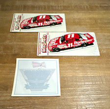 Budweiser NASCAR #11 Race Car Magnets (2) w/ Budweiser Logo Decal Breweriana picture
