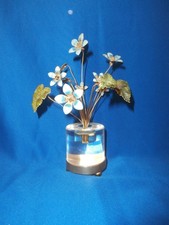 VTG Enameled Flowers w/Lucite Base Gorham Jane Hutcheson Fleurs Des Siecles picture