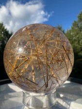 368g natural gold rutile quartz sphere polished crystal sphere picture