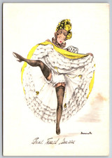 Paris Risque CanCan Girl Dancing Janicotte Art Reproduction France 6x4  Postcard picture