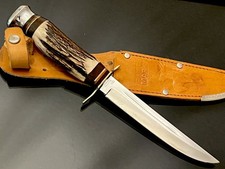 Vintage Edge Solingen Germany Stag 9-1/8” Fixed Blade Hunting Knife Near Mint. picture