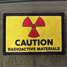Radioactive Patch Warning Moral Tactical Meme Materials Hook & Loop 3x2 picture