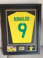 Ronaldo Nazário R9 Signed Brazil Jersey Framed Beckett Witness COA picture