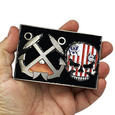 G-020 Huge 4 inch Coast Guard Flag Bottle Opener Challenge Coin Coastie Boatswai picture