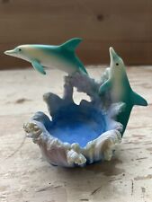 Dolphin Figurine Glass Votive Candle Holder Marine/Nautical Resin Decor  Beach picture