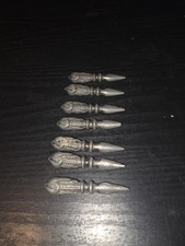 7 Vintage Silver Metal Corn On The Cob Holders Picks Heavy picture