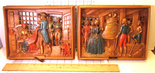 2 Vintage 1970s Burwood Wall Plaques Homco Era Betsy Ross Liberty Bell 1776 3D picture
