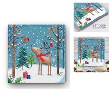 Renditions Gallery Wrapped Canvas Christmas Wall Art 24x24 Merry Cardinal picture