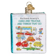 Old World Christmas CARS AND TRUCKS AND THINGS THAT GO BOOK (44279) Glass Orn. picture