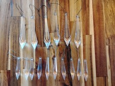 Gorgeous Lot of 16 Vintage Crystal Glass Prisms Chandelier Christmas Ornaments  picture
