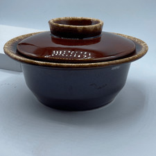 Hull Pottery brown drip glaze oven-proof stoneware with lid. picture