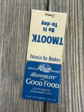 South Dakota Restaurant Assn. Vintage Hospitality Good Food Matchbook picture