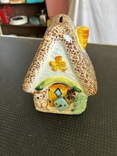 Vntg Enesco Sweet Shoppe Savings Bank Ceramic Locking Piggy Bank picture