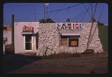 L & M Cafe sign Eldon Missouri 1980s Historic Old Photo picture