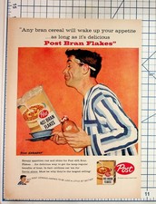 Vintage 1950s Post 40% Bran Flakes Cereal Ad Dick Sargent Art Original Ephemera picture