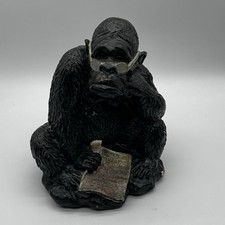Vtg Universal Statuary 1968 Gorilla Reading Wall Street Journal Monkey Figurine picture