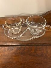 Collectible Three Piece Sugar Creamer Tray Clear Glass picture