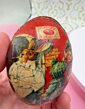 Antique Papier-Mâché Easter Egg Candy Container picture