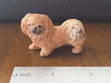 Vintage Miniature Cast Iron Pekingese Dog Figure picture