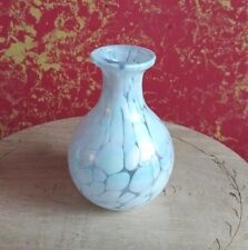 Vintage Opalescent Iridescent Hand-Blown Art Glass Perfume Bottle Bud Vase picture