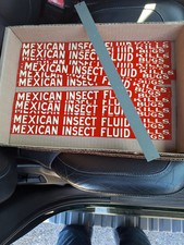 NOS 1915 MEXICAN INSECT FLUID TIN TACKER SIGN picture