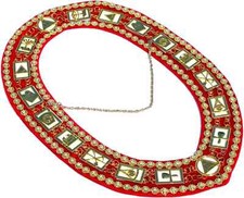 Masonic Regalia ROYAL ARCH RHINESTONE / WHITE / RED BACKING Collar DMR-300GRWRS picture