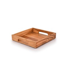 Acacia Wood Serving Tray with Handles, Wooden Serving Tray, Snack Tray picture