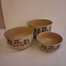 Vintage Set Of 3 Pfalzgraff Metal Nesting Bowls 8
