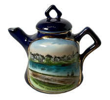  RIVER JOHN - N.S. CANADA Antique Souvenir China COBALT TRINKET Creamer picture