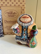 Rare G. DeBrekht Northern Lights Gazing Santa Carved 26/900 LE Hand Painted picture