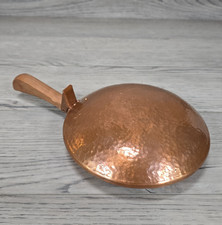 Vintage Tec Craft California Solid Copper Silent Butler Crumb Pan Hammered Lid picture