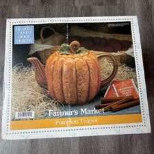 Vintage Hearth And Home Designs Glazed Ceramic Pumpkin Teapot 9 3/4
