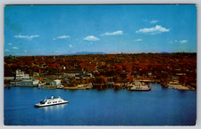 c1960s Burlington VT MV Adirondack Ferry Aerial View Chrome Postcard picture