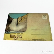 Vintage Yellowstone Park Souvenir Folder Postcard Haynes Great Falls Bears picture