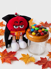 Mars M&M's Halloween Nostalgia Bundle, Candy Lid Mason Jar, 6” Vampire Plush picture