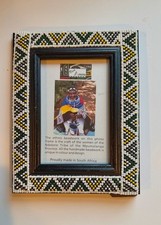 Handmade South African Ndebele Beaded Picture Frame Fair Trade Folk Art 5 x 7 picture