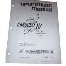 Vintage 1969 AC Electronics GM Carousel IV Inertial Navigation Operations Manual picture