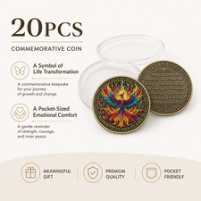 20Pcs Phoenix Rebirth Challenge Coin Serenity Prayer Metal Commemorative Coin picture